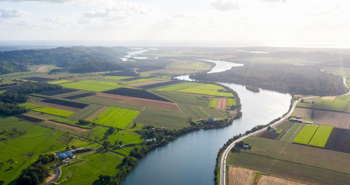 Scenic view of the Tweed River meandering through a beautiful landscape- Tweed River