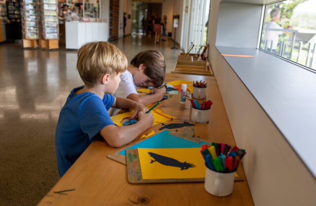 brothers crafting in gallery