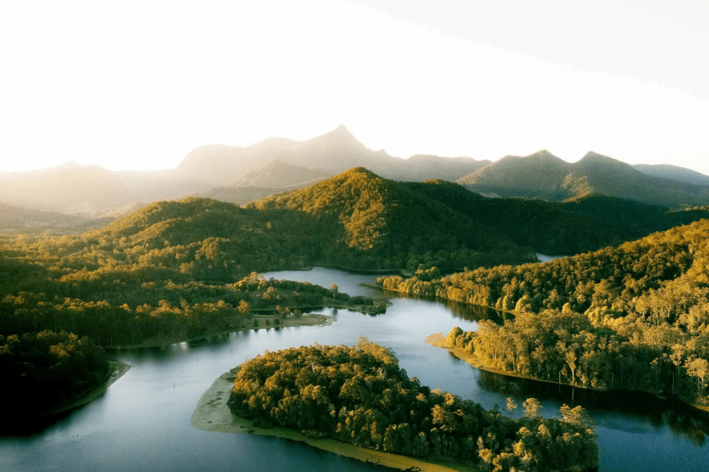 Aerial view of Clarrie Hall Dam