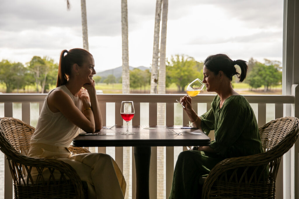 couple at romantic restaurant for valentine's day Tweed River House in Murwillumbah