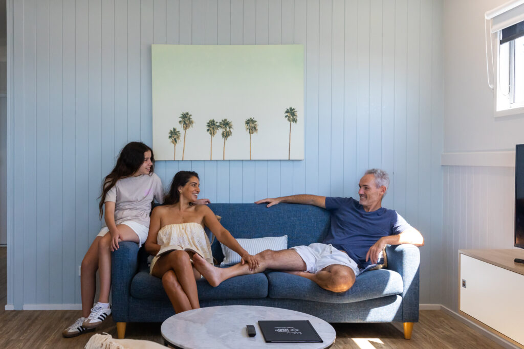 Family in accommodation in Kingscliff Northern NSW