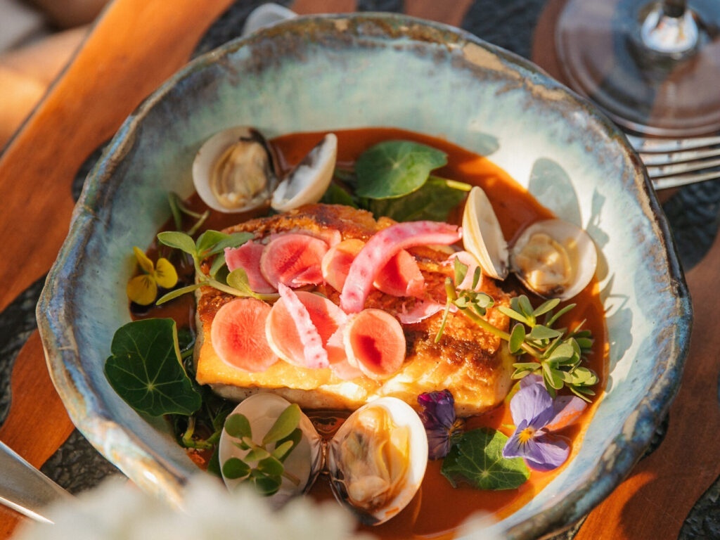 plated dish at hinterland restaurant Potager