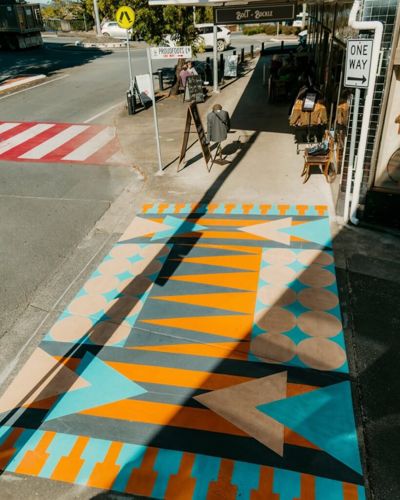 Thea Skelsey ashphalt mural in Murwillumbah