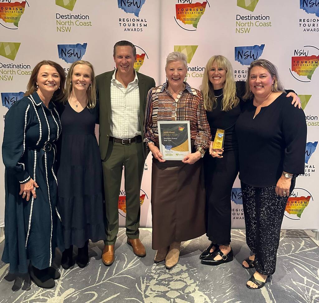 northern rivers rail trail team wins gold at north coast tourism awards