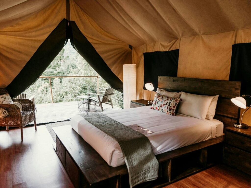 luxury glamping tent at midginbil eco resort