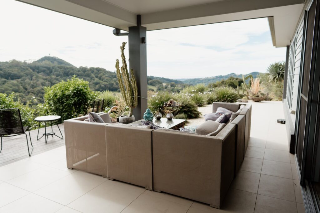 outdoor seating area at potager house in carool