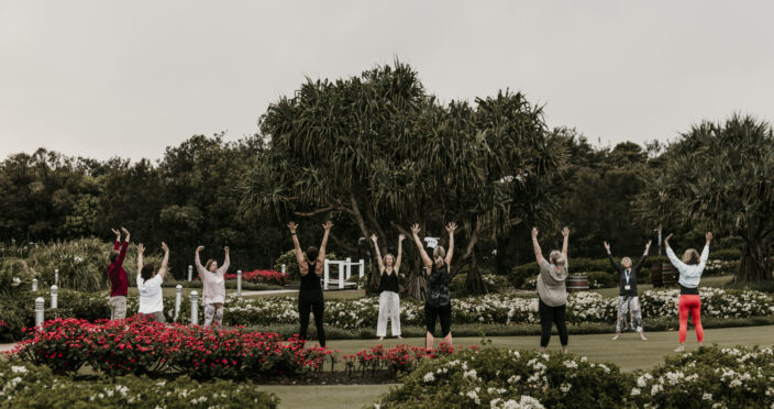conference group wake up to wellness at mantra on salt beach