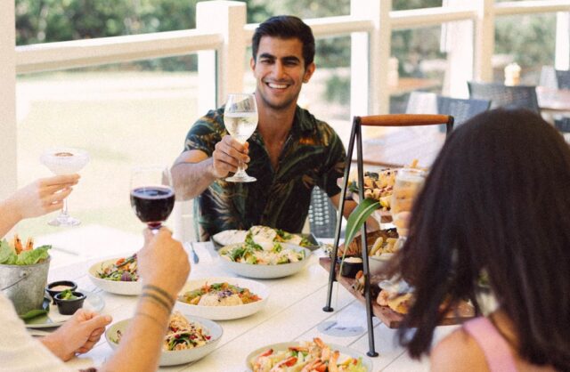 Group dine at beachside restaurant in kingscliff