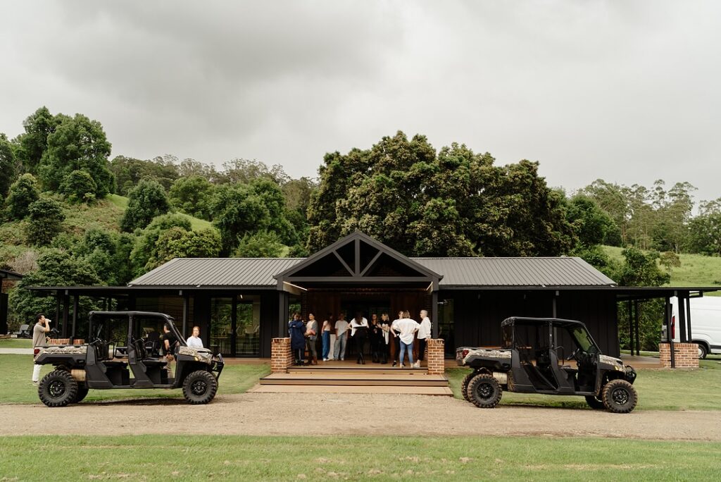 The pavillion event space on acreage in The Tweed valley