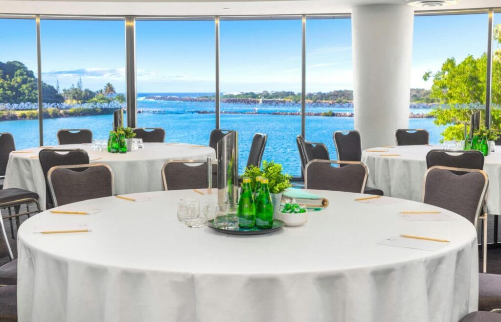 conference venue with accommodation and water views