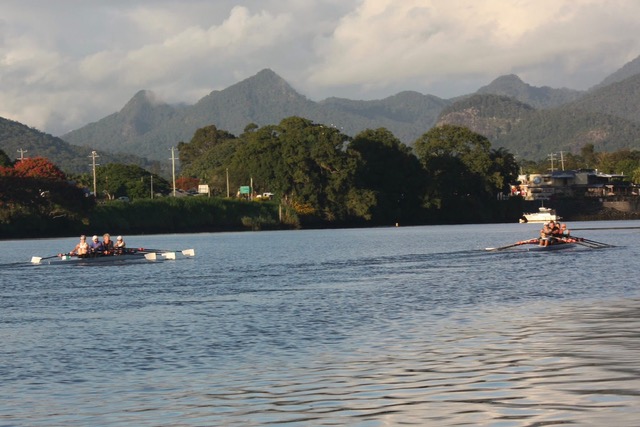 rowers competing on the tweed river at head of the tweed