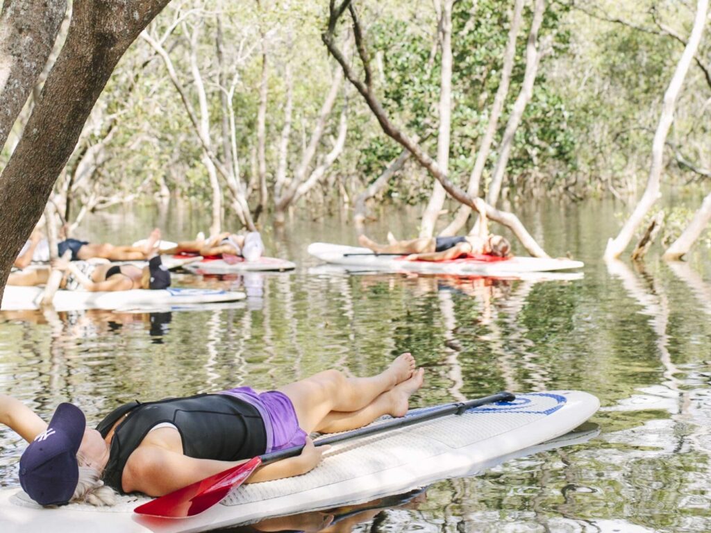 wellness group activity on the water