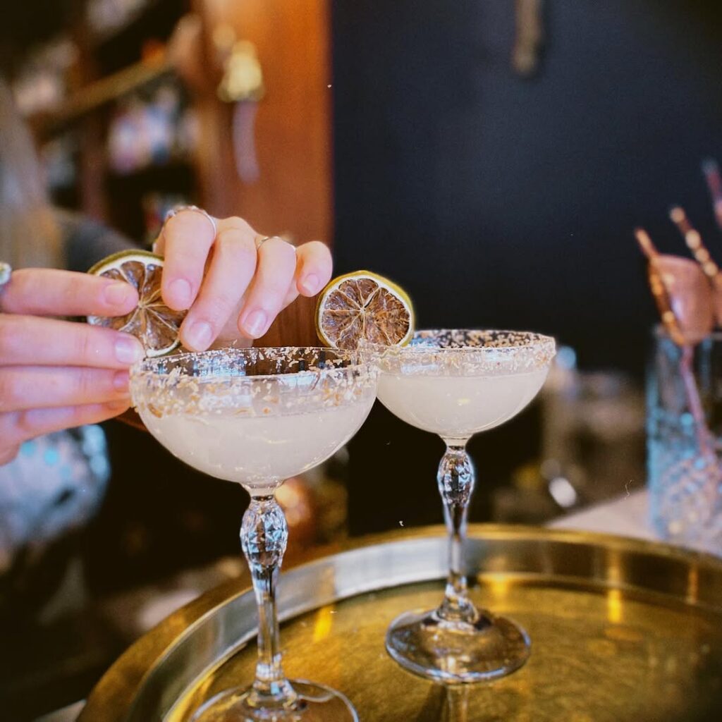 margaritas at cocktail bar in kingscliff
